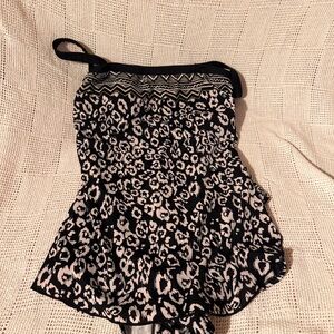 Maxine of Hollywood Black and Cream One Piece Swimsuit